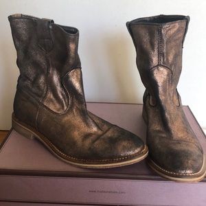 Hudson Bronze Distressed Hanwell  Ankle Boots 7
